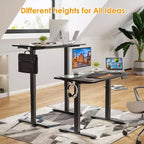 40 x 24 Electric Height Adjustable Standing Desk, Black Desktop with Splice Board