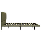 Floating Platform Bed with LED Lights and PU Leather Upholstery