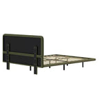 Floating Platform Bed with LED Lights and PU Leather Upholstery