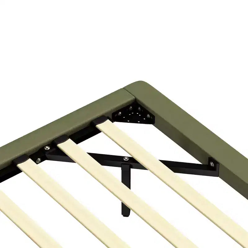 Floating Platform Bed with LED Lights and PU Leather Upholstery