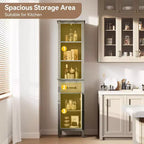 Tall Narrow Storage Cabinet with Door and Drawer – Grey