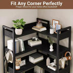 65.8in L-Shaped 5-Tier Convertible Corner Bookshelf with Metal Frame