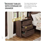3-Drawer Nightstand with Vintage Wood Finish