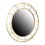 Round Wire Framed Wall Mirror, Gold