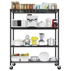 Heavy Duty Steel Wire Shelving Unit with Wheels – 4 Tiers, 2500 lbs Capacity