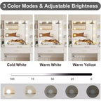 Vanity Desk with LED Mirror, 5 Drawers and 6 Open Shelves, Adjustable Lighting, Dressing Table