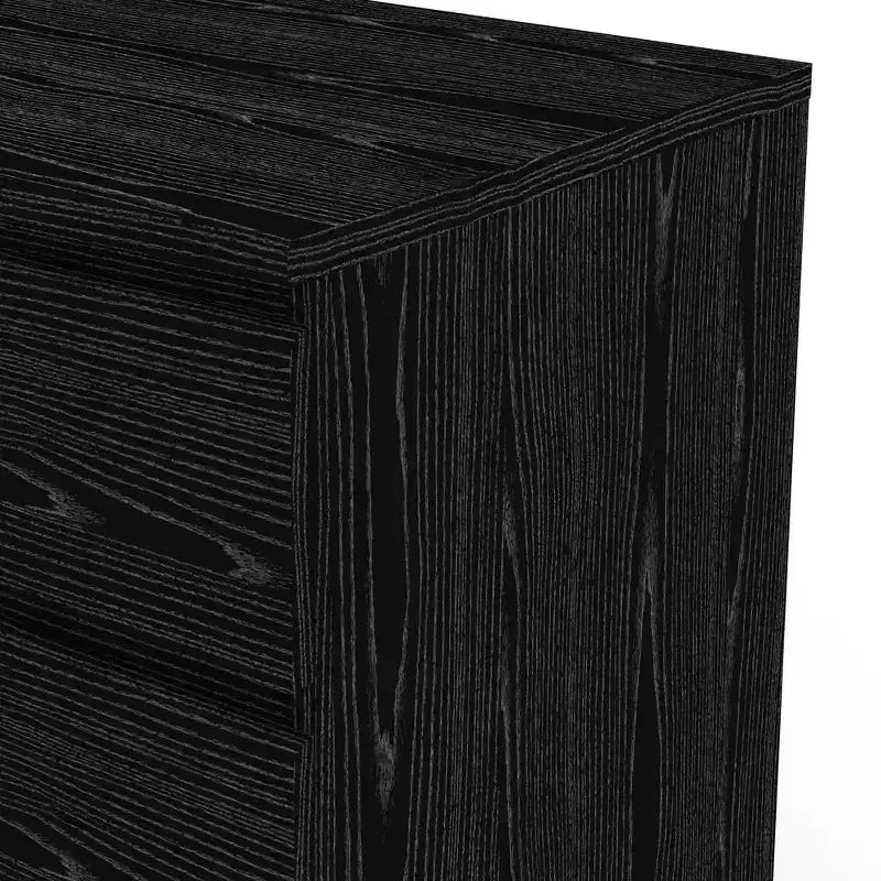 6-Drawer Double Dresser, Black Wood Grain