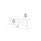6-Drawer Double Dresser, Black Wood Grain