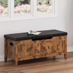 39" Storage Bench with Cushion Seat and Safety Hinges – Entryway & Bedroom Shoe Organizer
