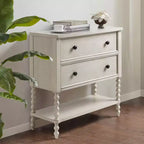 Farmhouse Solid Wood 2-Drawer Accent Chest with Shelf