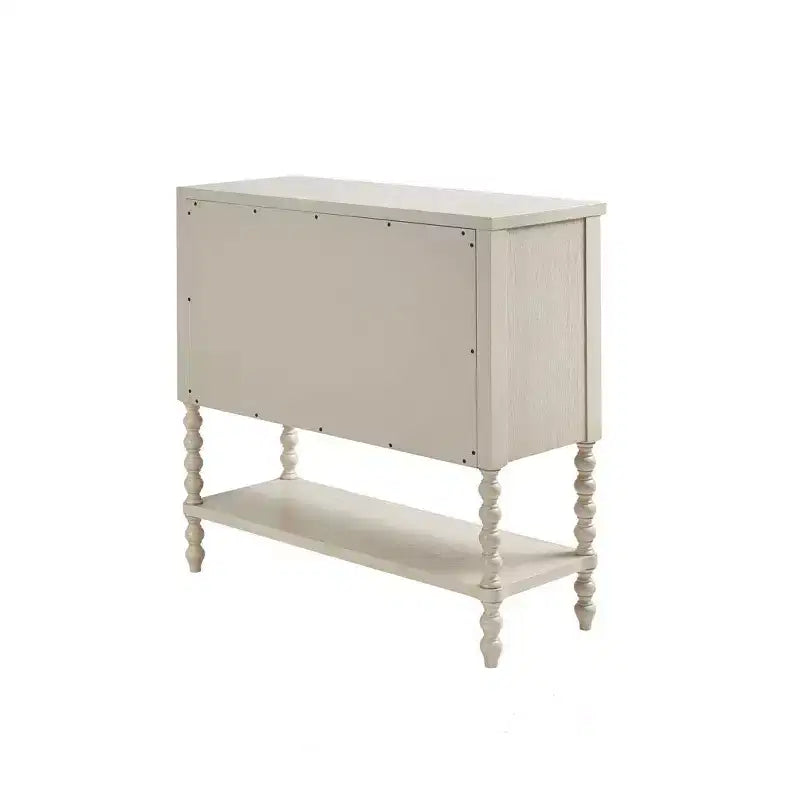 Farmhouse Solid Wood 2-Drawer Accent Chest with Shelf