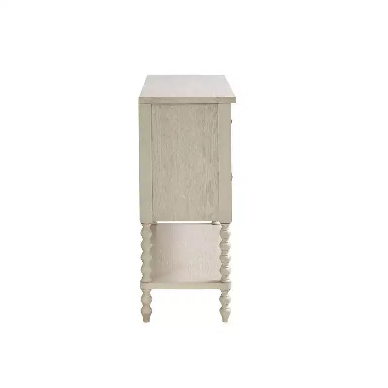 Farmhouse Solid Wood 2-Drawer Accent Chest with Shelf