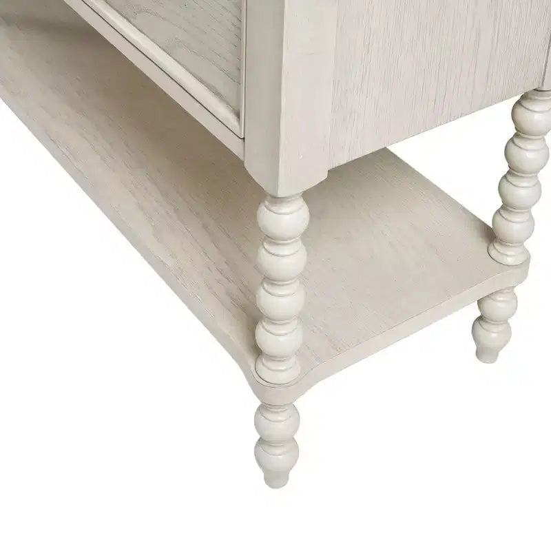 Farmhouse Solid Wood 2-Drawer Accent Chest with Shelf