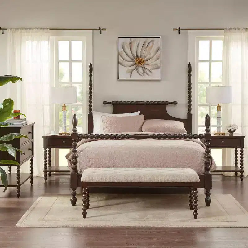 Farmhouse Solid Wood 2-Drawer Accent Chest with Shelf