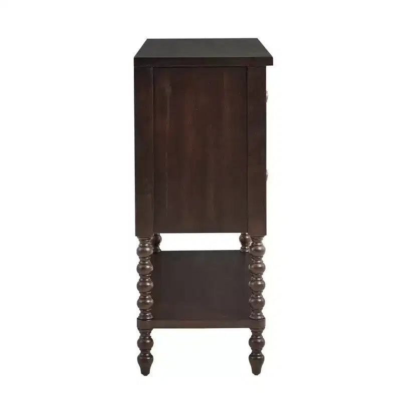 Farmhouse Solid Wood 2-Drawer Accent Chest with Shelf