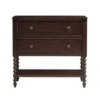 Farmhouse Solid Wood 2-Drawer Accent Chest with Shelf