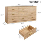 8/9-Drawer Dresser with Gold Handles – Wide Bedroom Storage Chest