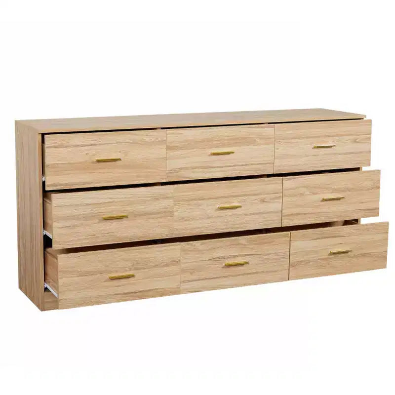 8/9-Drawer Dresser with Gold Handles – Wide Bedroom Storage Chest