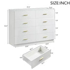 8/9-Drawer Dresser with Gold Handles – Wide Bedroom Storage Chest