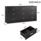 8/9-Drawer Dresser with Gold Handles – Wide Bedroom Storage Chest