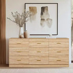 8/9-Drawer Dresser with Gold Handles – Wide Bedroom Storage Chest