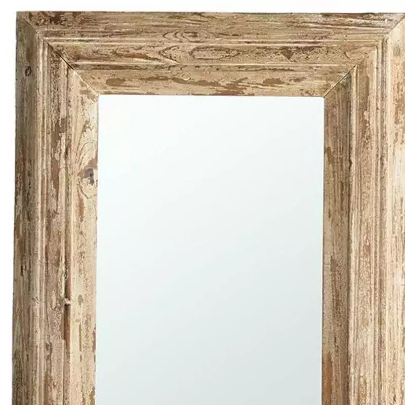 39" Natural Distressed Wood Framed Accent Mirror