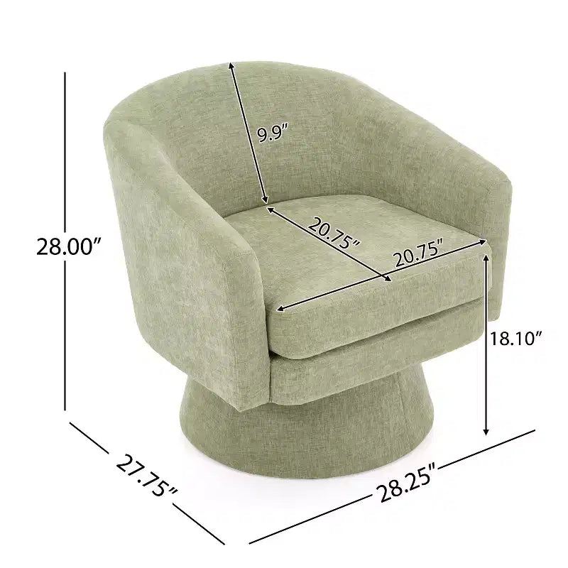 Contemporary 360 Swivel Chenille Upholstered Accent Chair with Cushion