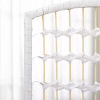 4 Panel Folding Room Divider - Bamboo Frame, White