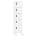 5-Door Steel Locker Cabinet with Lockable Compartments – White