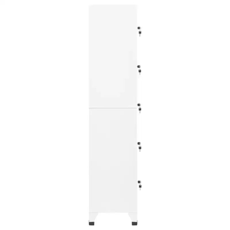 5-Door Steel Locker Cabinet with Lockable Compartments – White
