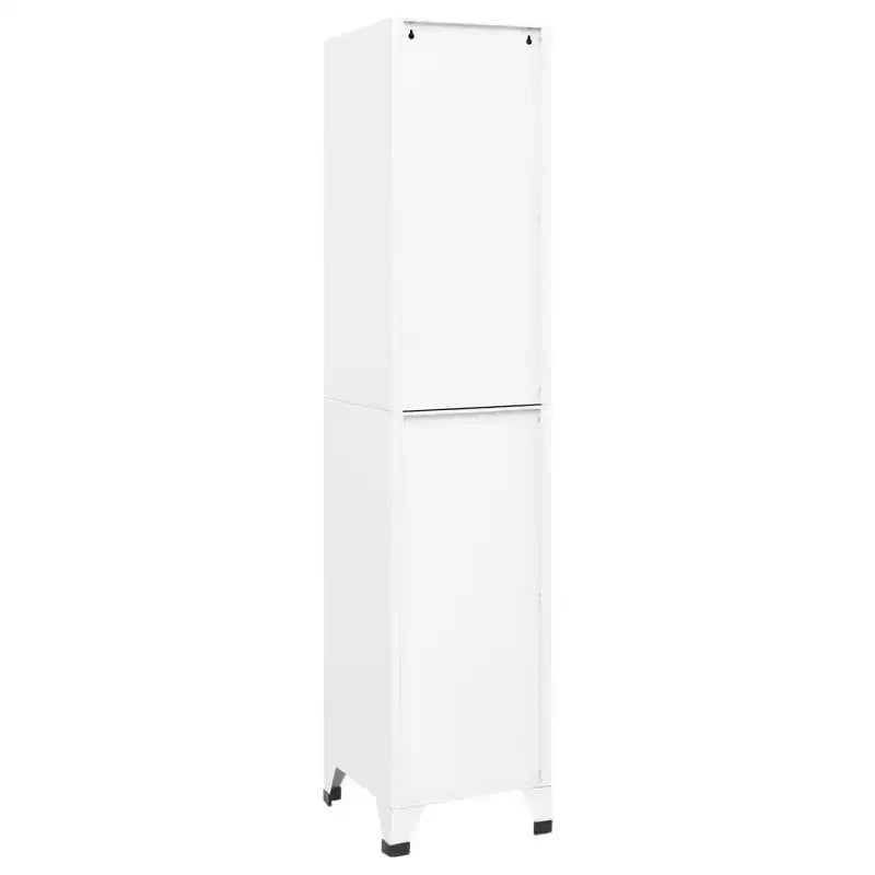 5-Door Steel Locker Cabinet with Lockable Compartments – White