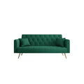 Love Seat Velvet Sofa Bed for Small Spaces - Green