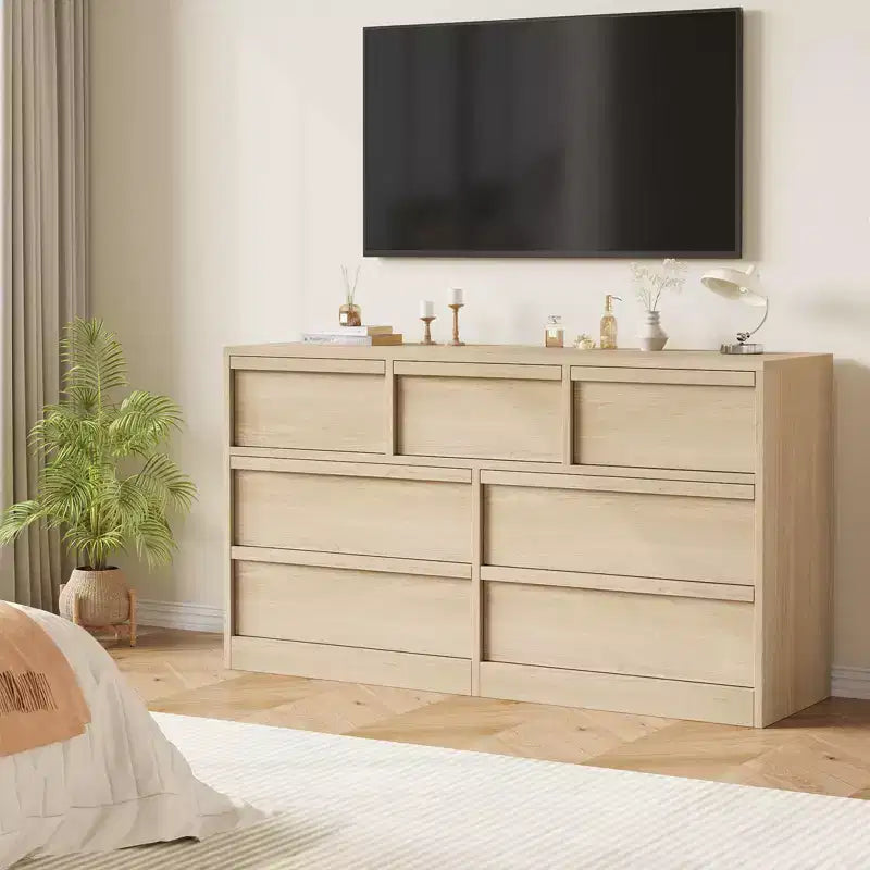 7-Drawer Dresser with Large Storage – Wooden Chest of Drawers for Bedroom, Living Room and Nursery