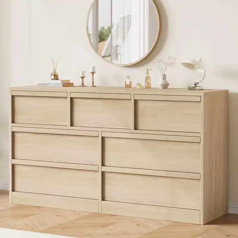 7-Drawer Dresser with Large Storage – Wooden Chest of Drawers for Bedroom, Living Room and Nursery