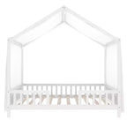 Twin Size Low House Shape Montessori Bed Frame With Curtains