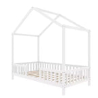Twin Size Low House Shape Montessori Bed Frame With Curtains