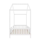 Twin Size Low House Shape Montessori Bed Frame With Curtains