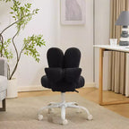 Adjustable Bow Teddy Fabric Bunny Ear Swivel Accent Chair