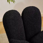 Adjustable Bow Teddy Fabric Bunny Ear Swivel Accent Chair