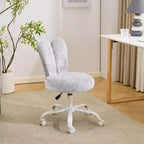 Adjustable Bow Teddy Fabric Bunny Ear Swivel Accent Chair