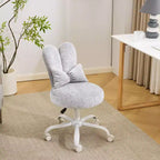 Adjustable Bow Teddy Fabric Bunny Ear Swivel Accent Chair