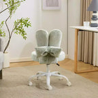 Adjustable Bow Teddy Fabric Bunny Ear Swivel Accent Chair