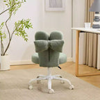 Adjustable Bow Teddy Fabric Bunny Ear Swivel Accent Chair