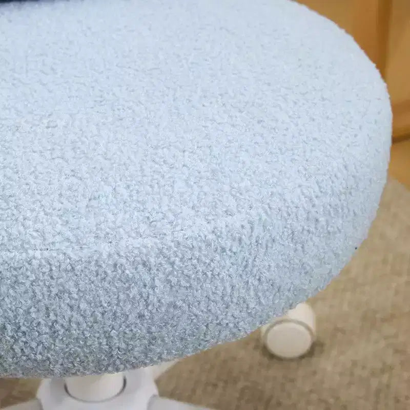 Adjustable Bow Teddy Fabric Bunny Ear Swivel Accent Chair