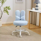 Adjustable Bow Teddy Fabric Bunny Ear Swivel Accent Chair