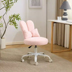 Adjustable Bow Teddy Fabric Bunny Ear Swivel Accent Chair