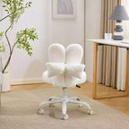 Adjustable Bow Teddy Fabric Bunny Ear Swivel Accent Chair
