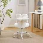 Adjustable Bow Teddy Fabric Bunny Ear Swivel Accent Chair