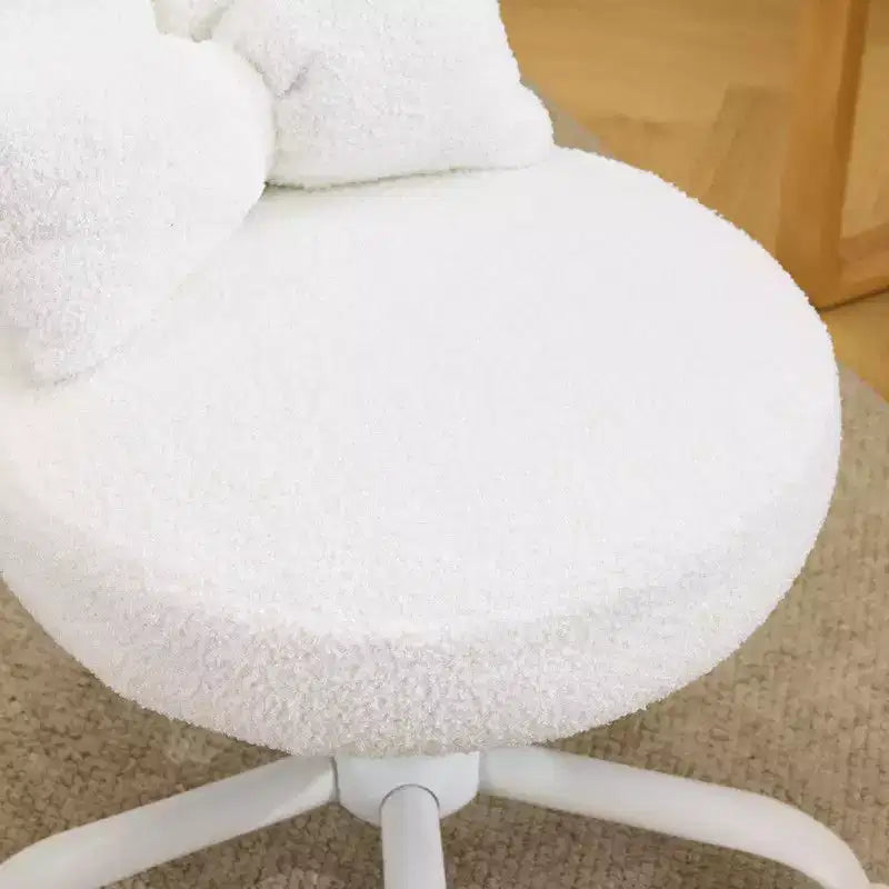 Adjustable Bow Teddy Fabric Bunny Ear Swivel Accent Chair
