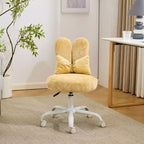Adjustable Bow Teddy Fabric Bunny Ear Swivel Accent Chair